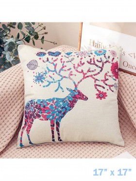 Deer Print Cushion Cover (Duo-Sided)